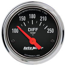 Load image into Gallery viewer, Autometer Traditional Chrome 2-1/16in 100-250 Deg F Electric Differential Temp Gauge