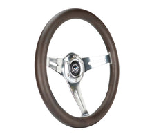 Load image into Gallery viewer, NRG Classic Wood Grain Wheel - 350mm 3 Chrome Silver Spokes Oak Color Wood
