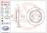 Brembo 20-22 Mercedes-Benz GLE350 Rear UV Coated Rotor