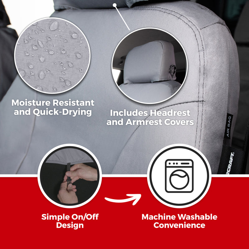 Covercraft 16-26 Mercedes-Benz Sprinter Polycotton SeatSaver Custom Front Row Seat Covers-Tan
