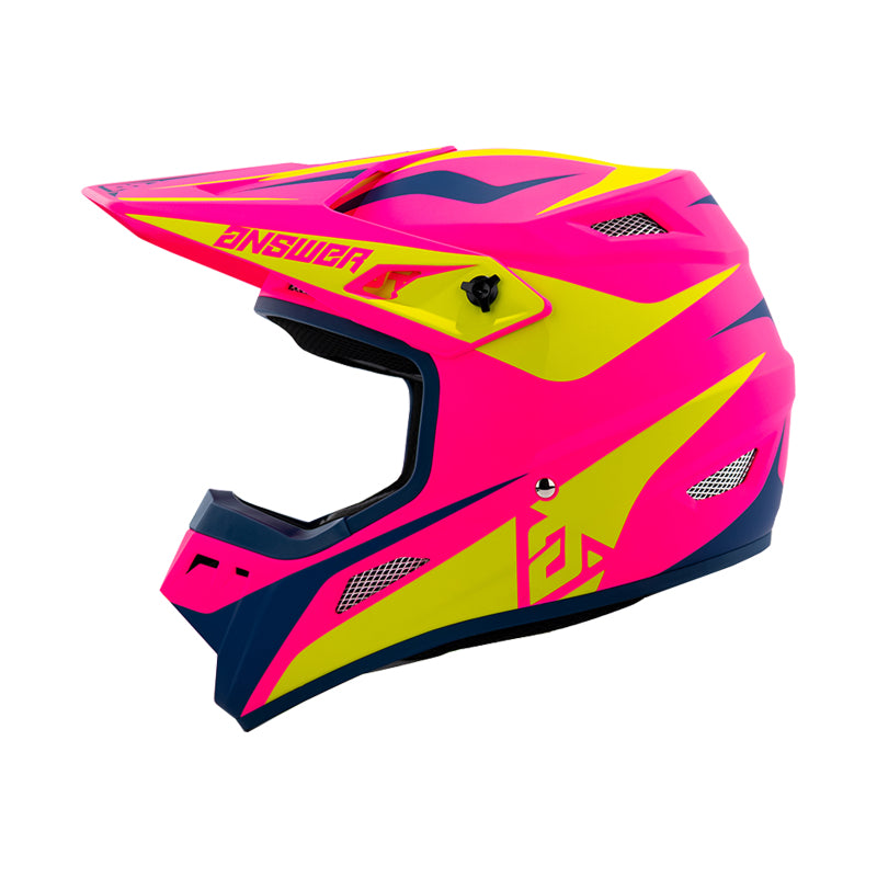 Answer 26 AR1 Mototown Helmet Matte Pink/Hyper Acid/Grey/Black Youth - Large