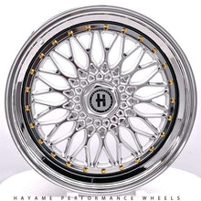 Load image into Gallery viewer, 17x8.5 In Platinum Chrome Hayame Performance Wheel Rims Gold Accent