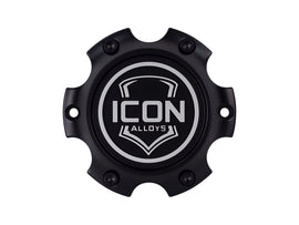 ICON 6x135 Embossed Center Cap - Satin Black/White