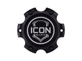 ICON 6x135 Embossed Center Cap - Satin Black/White