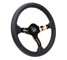 Load image into Gallery viewer, NRG Light Weight Gaming Steering Wheel - Spllitz 350mm 3 Rose Gold Spokes Slits - Leather