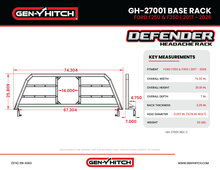 Load image into Gallery viewer, Gen-Y 17+ Ford F250/ F350 Defender Headache Rack Only - Black