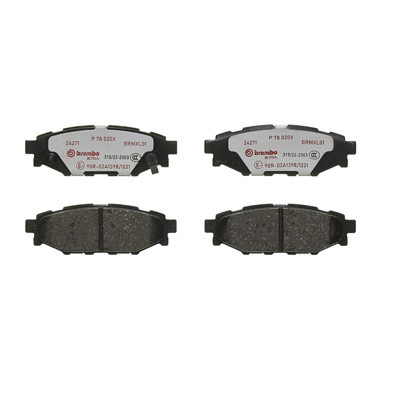 Brembo OE 17-20 Toyota 86 / 08-23 Subaru Impreza Premium Low-Met OE Equivalent Brake Pad - Rear