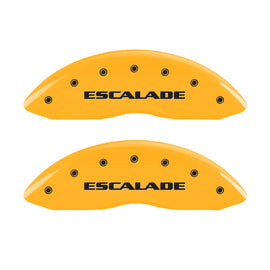 MGP 4 Caliper Covers Engraved Fr Escalade Rear ESV Yellow Finish Blk Char 2003 Cadillac Escalade ESV