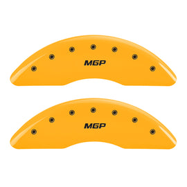 MGP 4 Caliper Covers Engraved Front & Rear MGP Yellow Finish Black Char 2009 Audi A8 Quattro