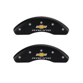 MGP 4 Caliper Covers Engraved Front & Rear Chevy racing Red finish silver ch