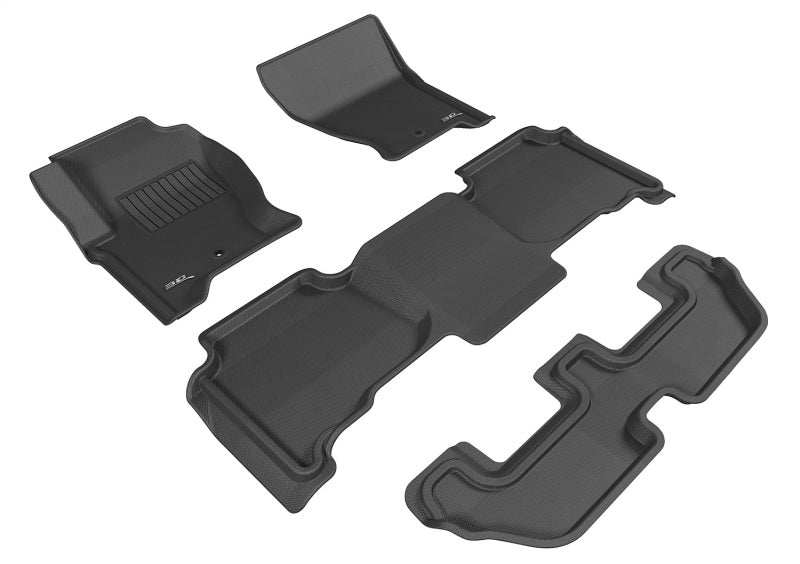 3D MAXpider 2009-2012 Land Rover Lr4 Kagu 1st & 2nd & 3rd Row Floormats - Black