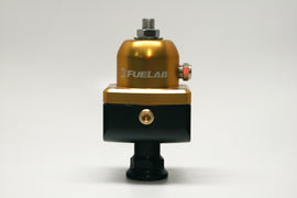 Fuelab 555 Carb Adjustable FPR Blocking 10-25 PSI (1) -8AN In (2) -8AN Out - Gold
