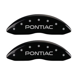 MGP 4 Caliper Covers Engraved Front Pontiac Engraved Rear G8 Black finish silver ch