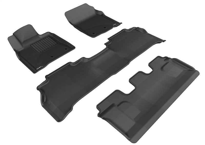 3D MAXpider 2008-2011 Lexus LX Kagu 1st & 2nd & 3rd Row Floormats - Black