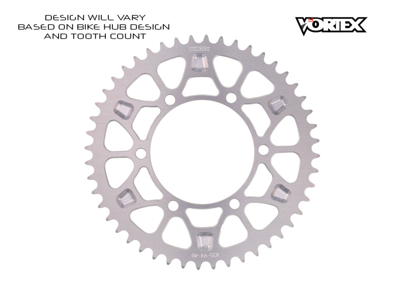 Vortex Racing V4 44 Tooth 520 Rear Sprocket - Silver