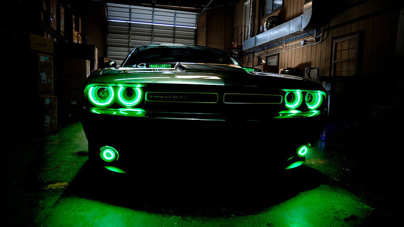 Oracle 15-21 Dodge Challenger Waterproof LED Fog Light Halo Kit - ColorSHIFT NO RETURNS
