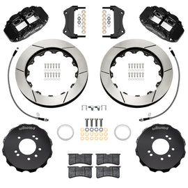 Wilwood 99-02 Nissan Skyline Superlite 6R Front BBK w/ 12.88in Slotted Rotors & Flexlines - Black