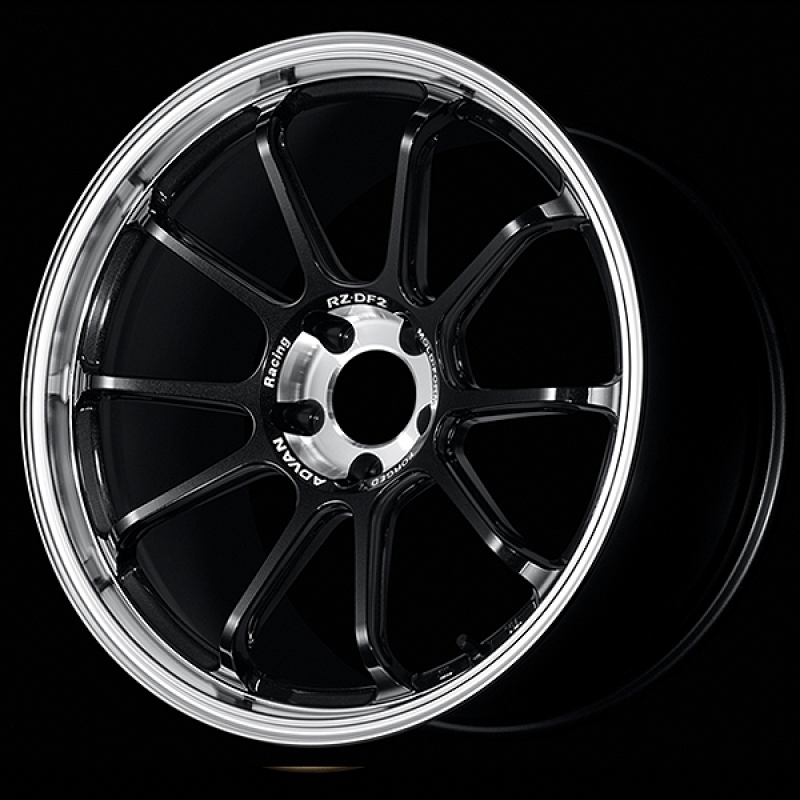 Advan RZ-DF2 19x9.5 / +25 Offset / 5-112 / 66.5mm Bore / Diamond Cut & Racing Titanium Black