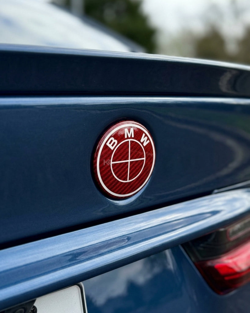 BMW Hood, Trunk & Steering Wheel Emblem Roundel Overlays – Carbon Fiber