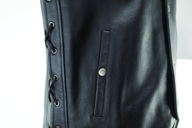 Kuryakyn By River Road Old Skool Leather Vest Black - Large