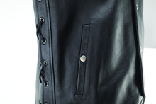 Load image into Gallery viewer, Kuryakyn By River Road Old Skool Leather Vest Black - Large