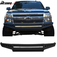 Load image into Gallery viewer, 2014-2018 Silverado 1500 Black Bumper Bull Bar LED Lights Iron Steel