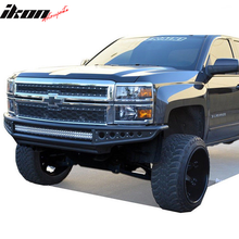 Load image into Gallery viewer, 2014-2018 Silverado 1500 Black Bumper Bull Bar LED Lights Iron Steel