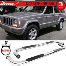 Load image into Gallery viewer, 1984-2001 Jeep Cherokee 3" Steel Side Step Running Boards Black Silver