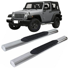 Load image into Gallery viewer, 2007-2018 Jeep Wrangler JK 2Dr 4" Chrome Oval Running Board Stainless