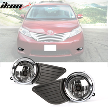 Load image into Gallery viewer, 2011-2017 Toyota Sienna XL30 Chrome Fog Lights Lamps w/ Switch Wiring