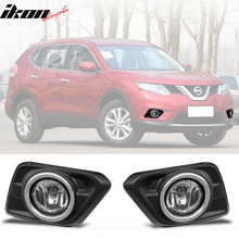 Load image into Gallery viewer, 2014-2016 Nissan Rogue Chrome Fog Lighs w/ Bulb Switch Bezel Pair