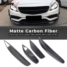 Load image into Gallery viewer, 2015-2021 Benz C-Class W205 JC Front Bumper Fins Canards Carbon Fiber