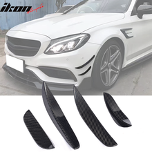 Load image into Gallery viewer, 2015-2021 Benz C-Class W205 JC Front Bumper Fins Canards Carbon Fiber
