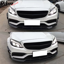 Load image into Gallery viewer, 2015-2021 Benz C-Class W205 JC Front Bumper Fins Canards Carbon Fiber