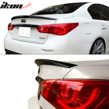 Load image into Gallery viewer, 2014-2024 Infiniti Q50 V37 Sedan Black Trunk Spoiler FRP Fiber Glass