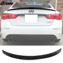 Load image into Gallery viewer, 2014-2024 Infiniti Q50 V37 Sedan Black Trunk Spoiler FRP Fiber Glass