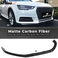 Load image into Gallery viewer, 2017-2019 Audi A4 B9 JC Style Front Bumper Lip Spoiler Carbon Fiber