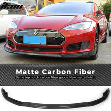 Load image into Gallery viewer, 2012-2017 Tesla Model S Sedan JC Style Front Bumper Lip Carbon Fiber