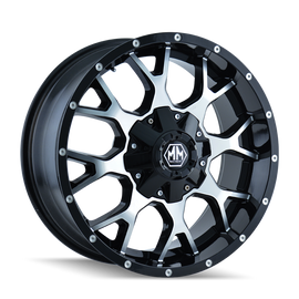Mayhem 8015 Warrior 22x12 / 8x165.1 BP / -44mm Offset / mm Hub Gloss Black Machined Wheel
