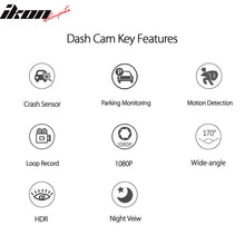 Load image into Gallery viewer, DashPal 1080P 170Â° DVR Camera Video Recorder Dash Cam Night Vision HDR