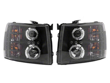 Load image into Gallery viewer, Raxiom 07-13 Chevrolet Silverado 1500 LED Halo Projector Headlights- Black Housing- Clear Lens