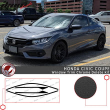 Load image into Gallery viewer, 2016-2020 Honda Civic Matte Black Window Trim Chrome Delete Vinyl Kit