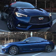 Load image into Gallery viewer, 2017-2022 Infiniti Q60 Gloss Grill Foglight Vent Chrome Delete Vinyl