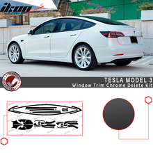 Load image into Gallery viewer, 2017-2023 Tesla Model 3 Matte Black Chrome Delete Vinyl Window Trim