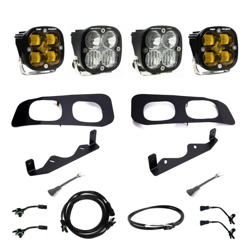 Baja Designs 2023+ Ford F250/F350 Super Duty Squadron SAE/Pro Fog Pocket Kit - Clear Upfitter