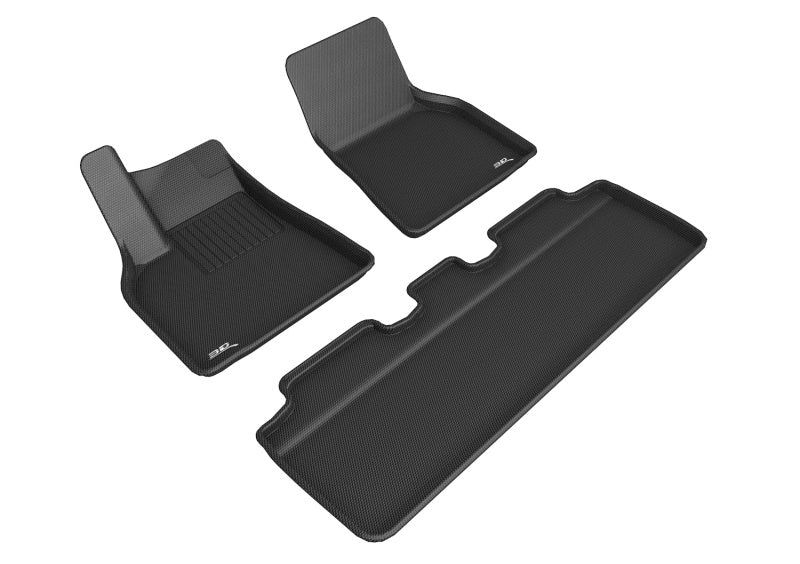 3D MAXpider 2020-2020 Tesla Model Y Kagu 1st & 2nd Row Floormats - Black