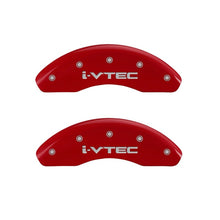 Load image into Gallery viewer, MGP Front set 2 Caliper Covers Engraved Front i-Vtec Red finish silver ch