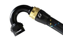 Load image into Gallery viewer, GReddy AN12 150 DEGREE HOSE END SWIVEL BLACK/GOLD ANODIZED