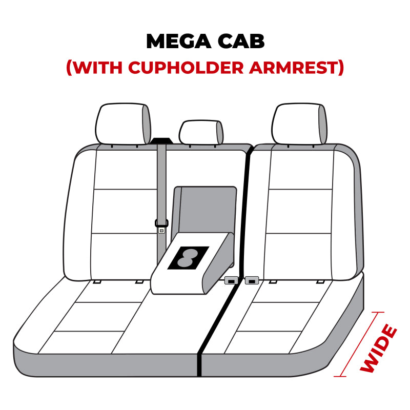 Covercraft 22-24 Dodge  RAM Mega Polycotton SeatSaver Custom Second Row Seat Covers - Taupe