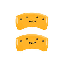 Load image into Gallery viewer, MGP 4 Caliper Covers Engraved Front &amp; Rear MGP Yellow Finish Black Char 2003 Mercedes-Benz E500
